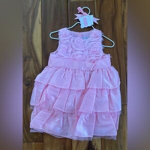 Mud Pie Boutique Baby Girl Pink Special Occassion Dress Size 12-18 Months-NEW